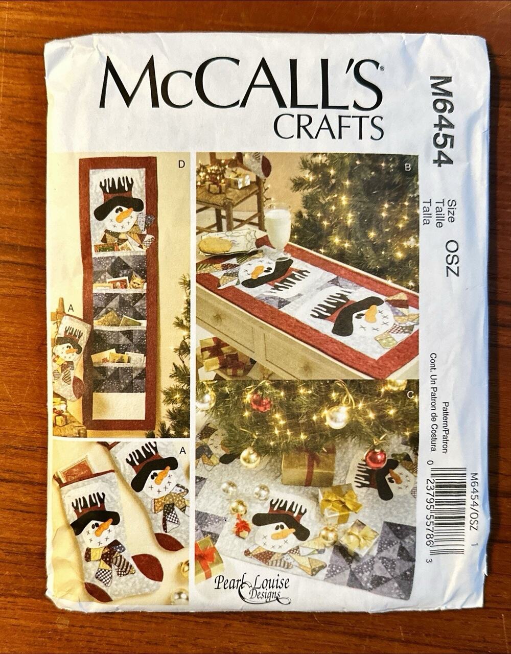 UNCUT McCalls 6454 Sewing Pattern Snowman Christmas Holiday Decor